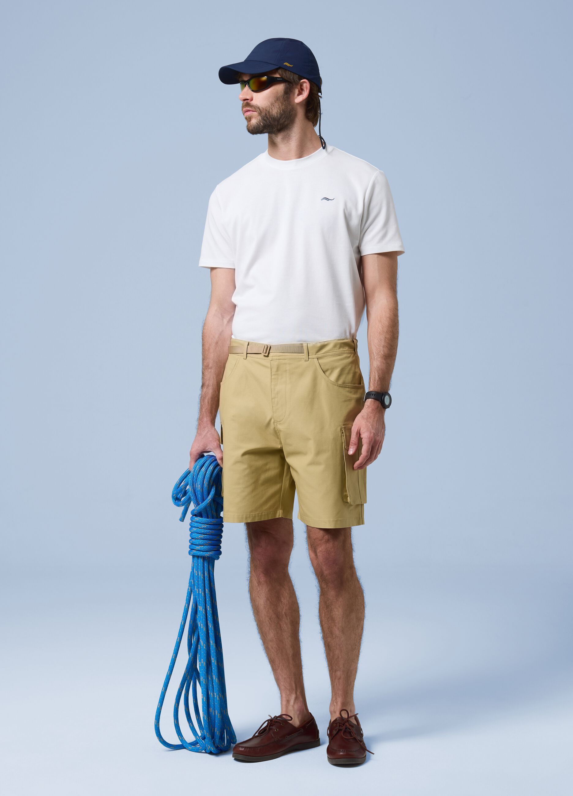 Bermuda cargo ALTAVIA SAILING beige en pur coton