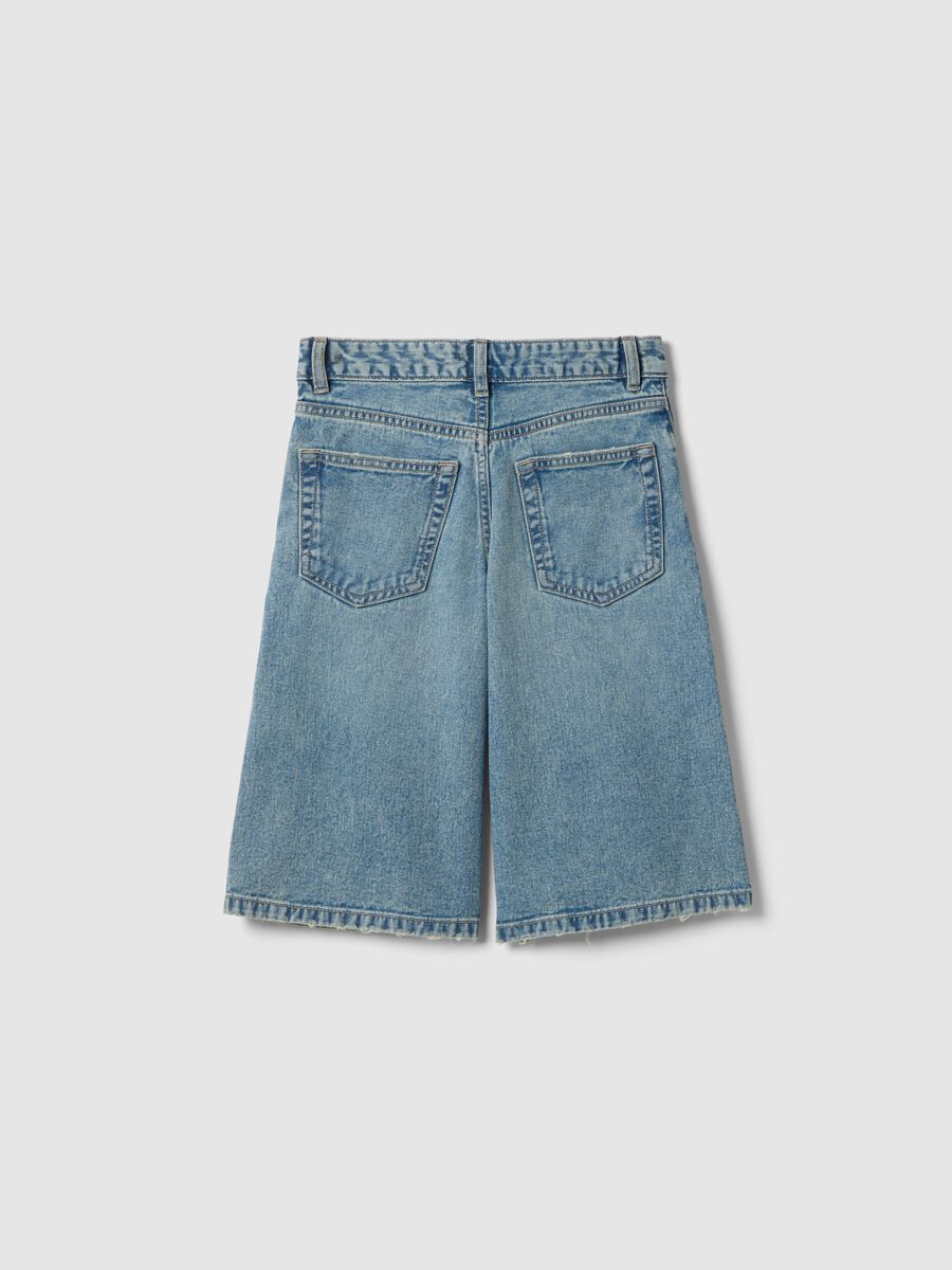 M&auml;dchen Regular Fit Blau Denim Baumwollshorts_4