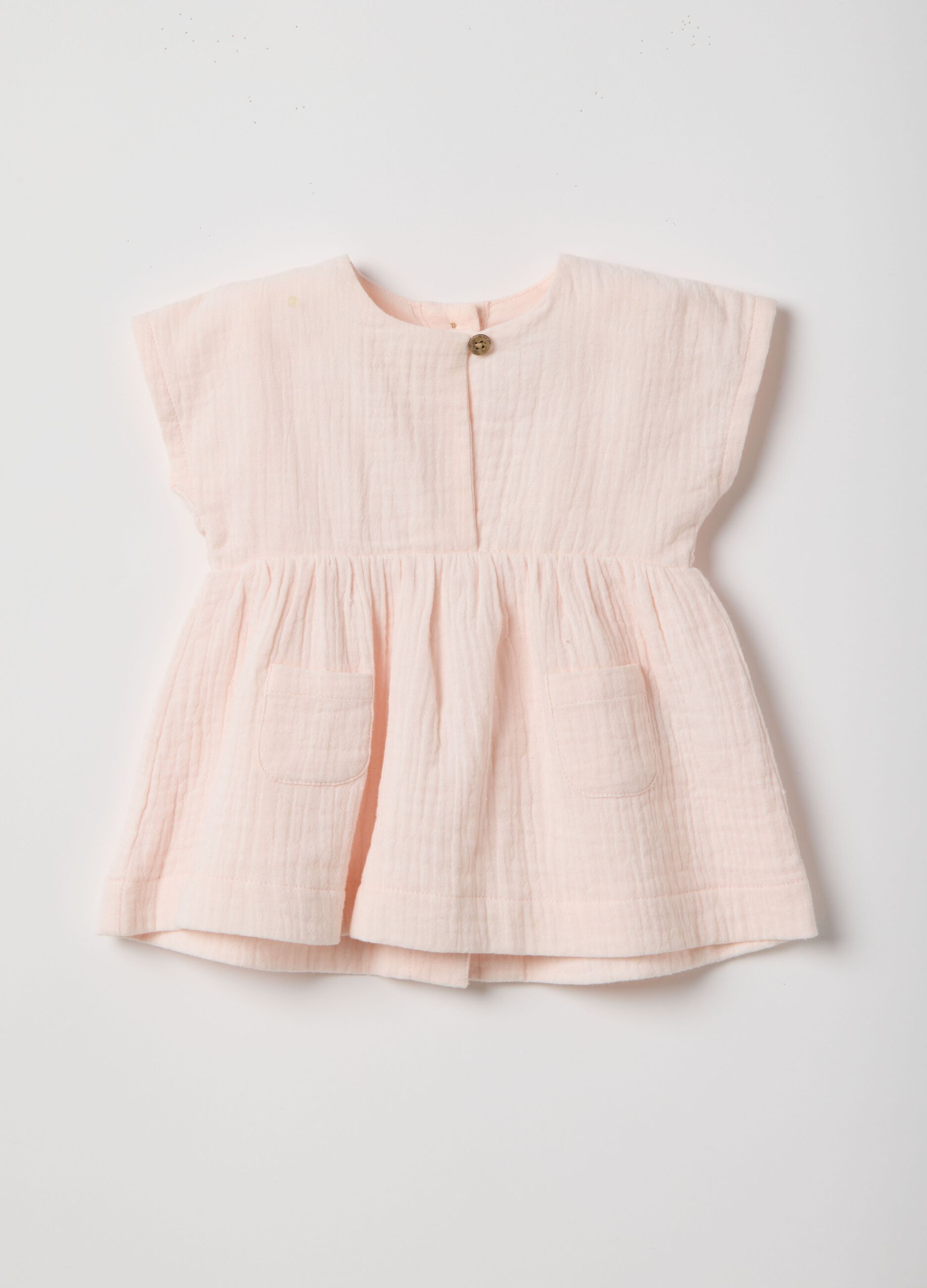 Baby girl's pink pure cotton dress, regular fit