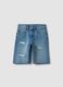 Blue regular-fit denim shorts for boys_0