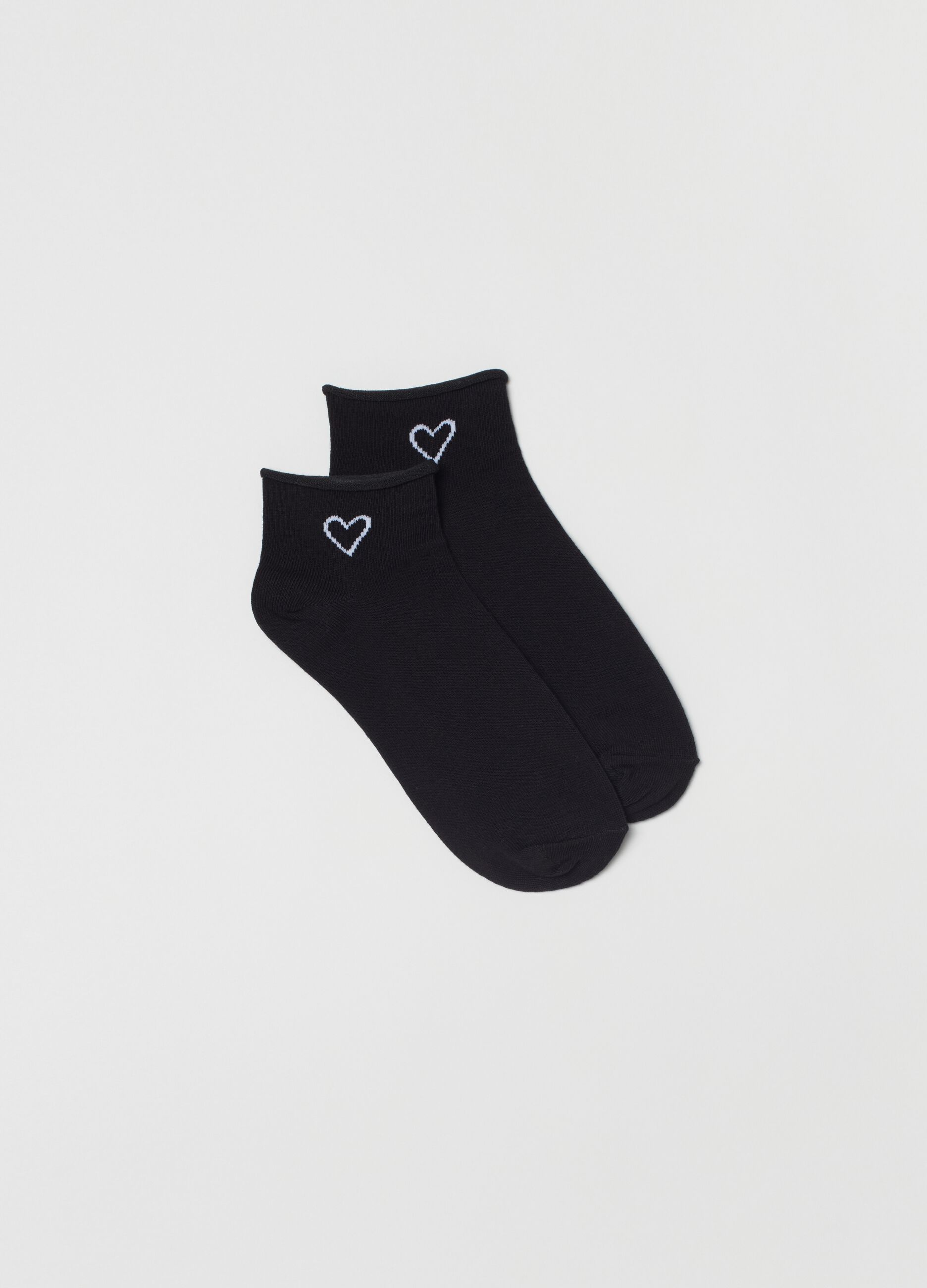 Pack tres calcetines invisibles con estampado corazón