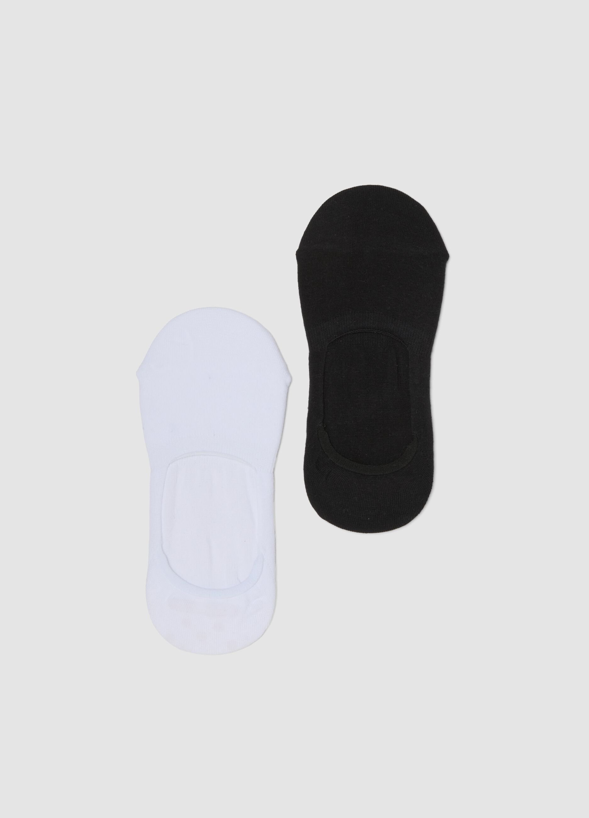 2er-Pack unsichtbare Sneakersocken aus elastischem Baumwollmix, mehrfarbig