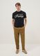 Schwarzes normales Fit T-Shirt aus reiner Baumwolle mit McLaren-Druck_0