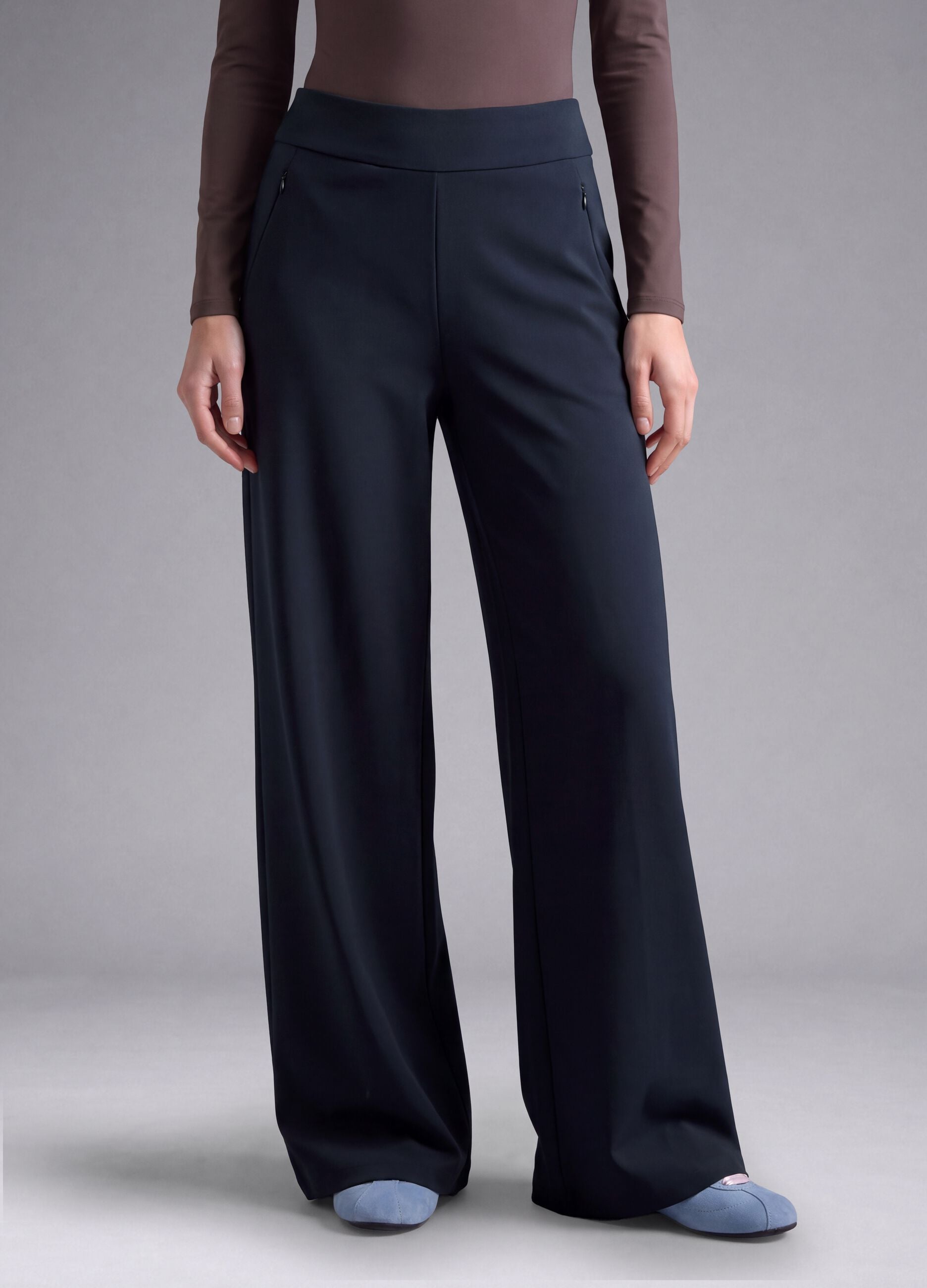 Blue stretch wide-leg trousers ALTAVIA STUDIO