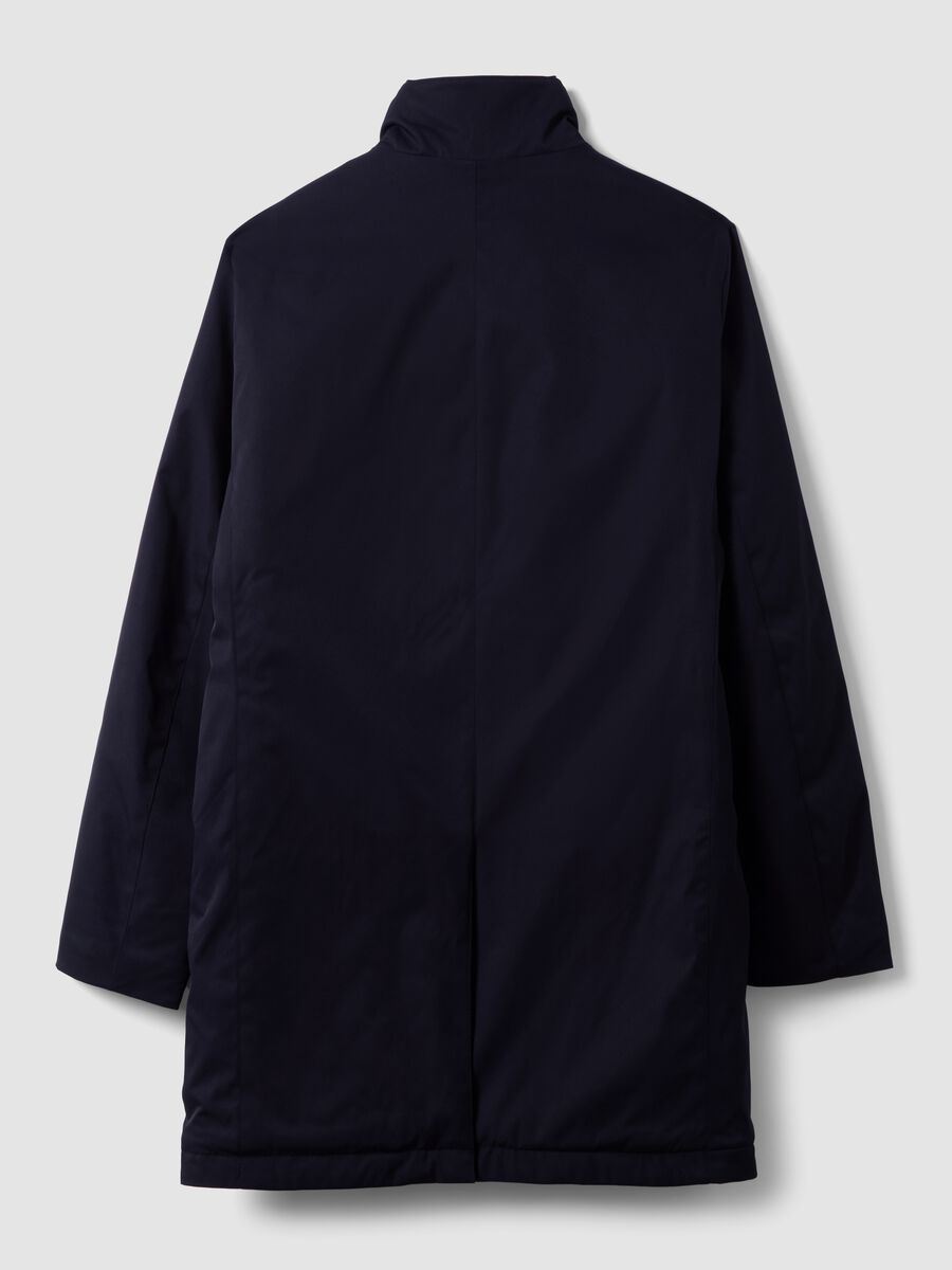Blue padded regular-fit coat with high neck_2