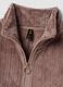 Pink zip-up dressing gown with cable-knit pattern_1