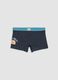 Boxer midi blu in cotone organico elasticizzato con stampa hamburger_0