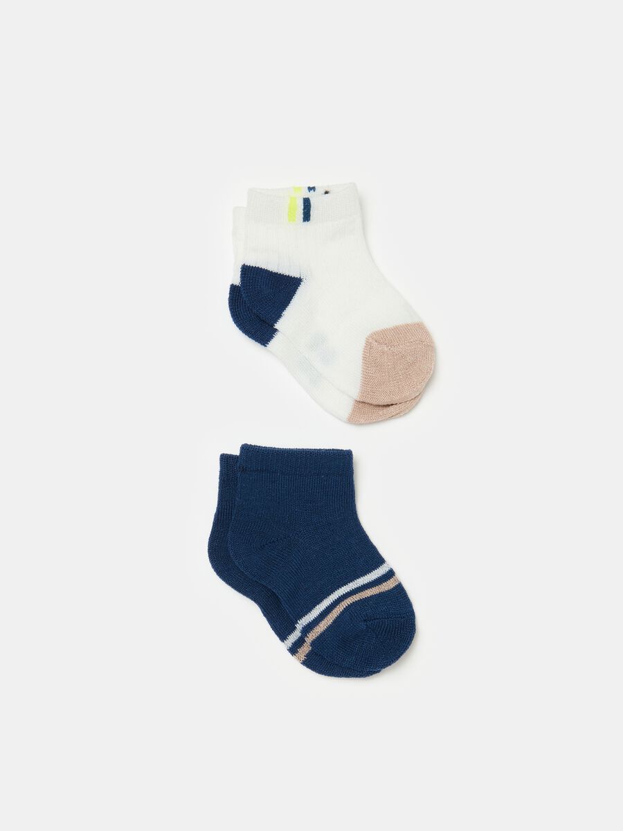 Pack dos calcetines cortos de algodón elástico_0