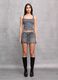 Washed Grey Mini Denim Skirt_0