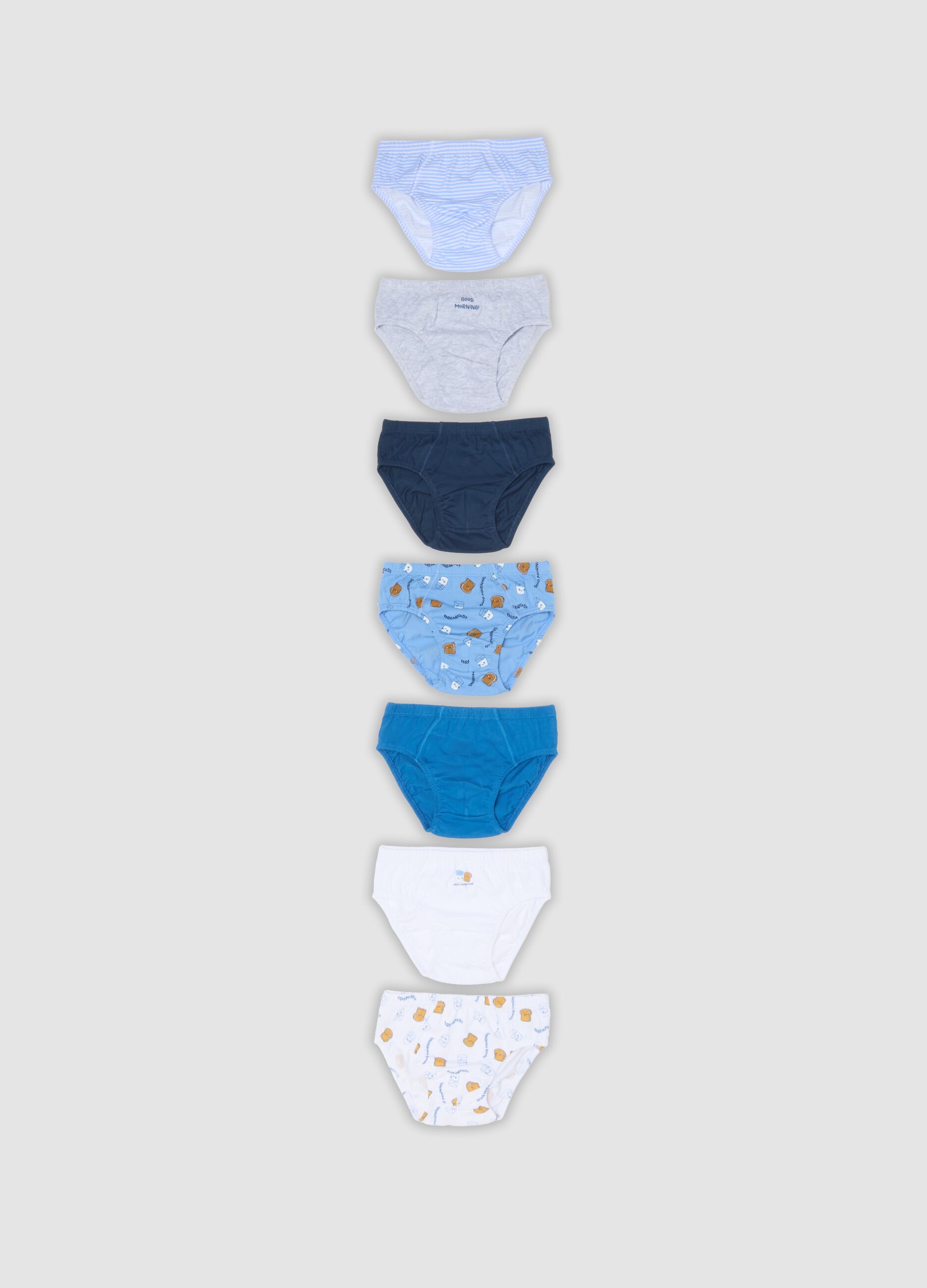Seven-pack of multicoloured organic cotton jersey briefs for boys