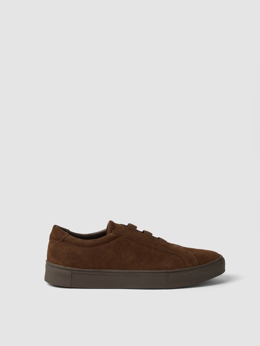 Brown genuine leather sneakers_0