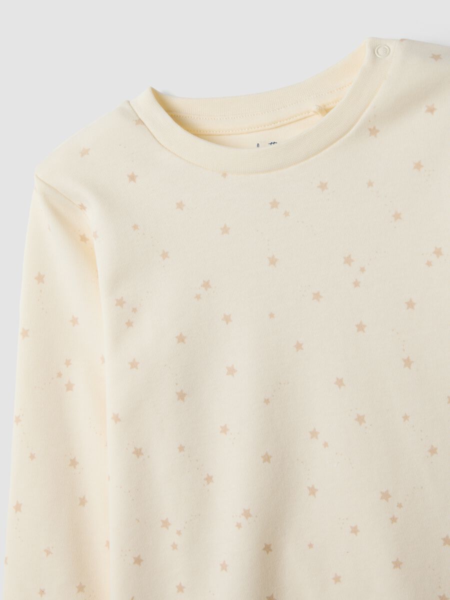 Pyjama blanc en coton bio avec col rond pour b&eacute;b&eacute;_2