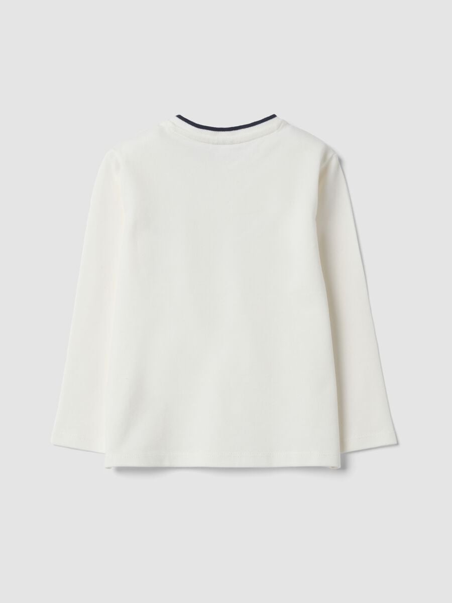 Maglietta bianca in cotone organico elasticizzato girocollo_1