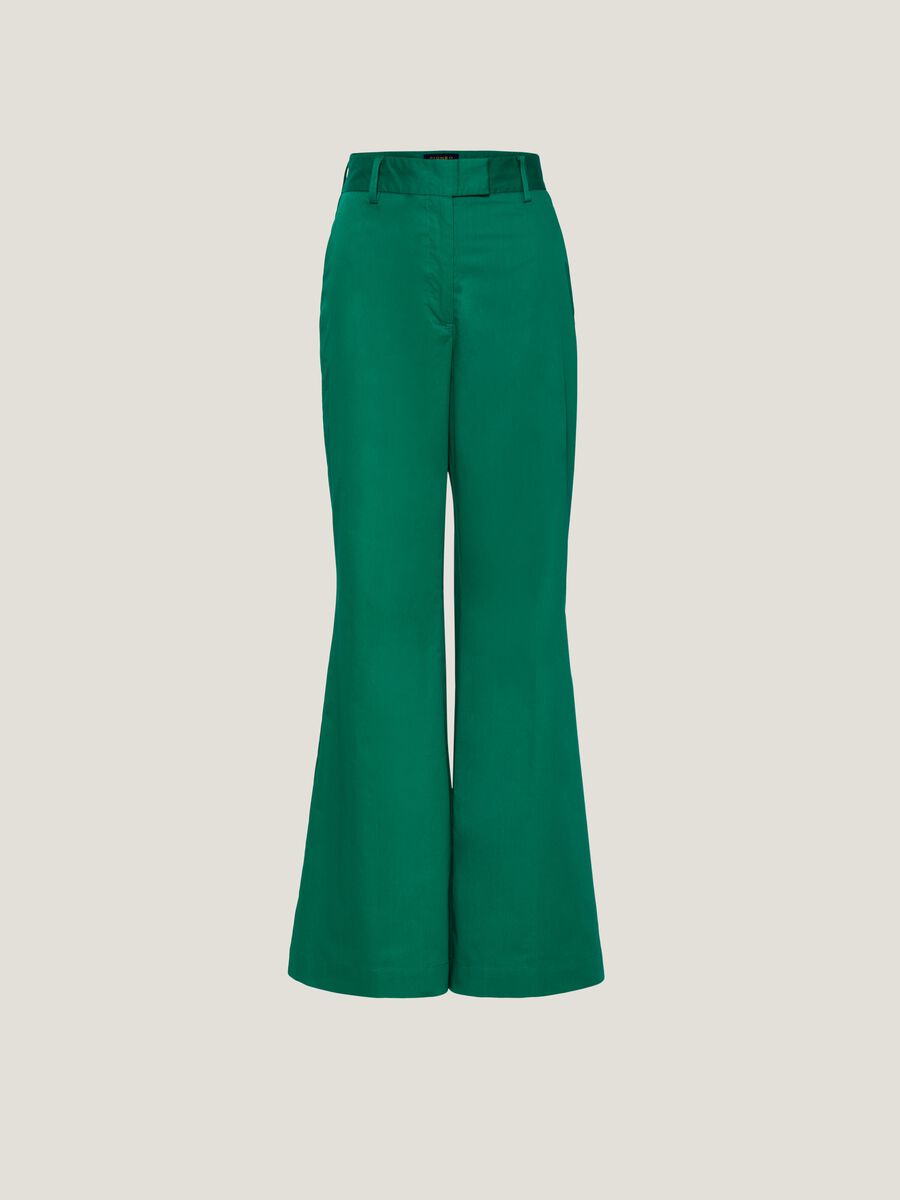 Flare-fit trousers in poplin_4