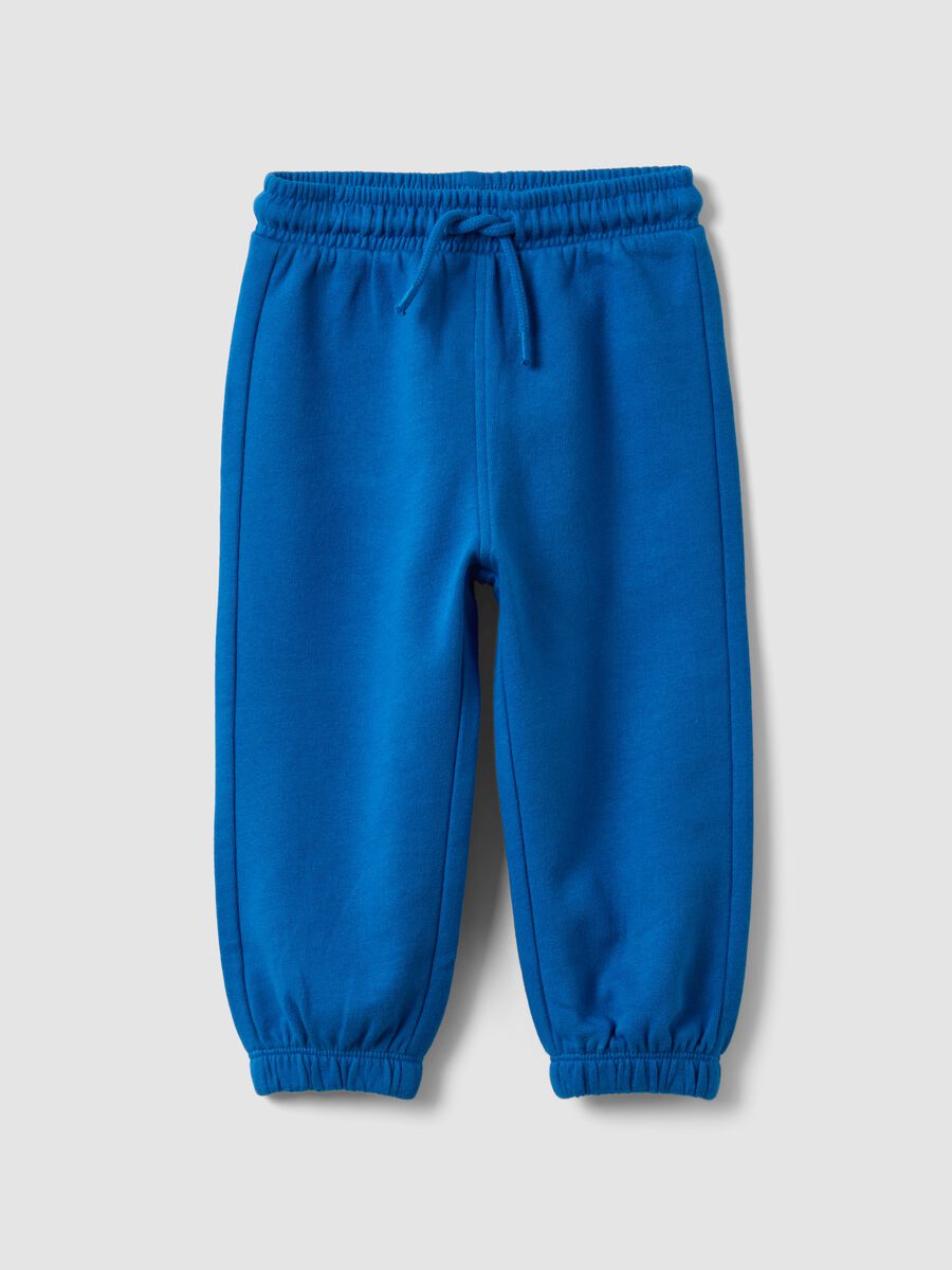 Blaue Joggerhose aus reiner Bio-Baumwolle mit Kordelzug f&uuml;r Jungen_0