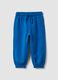 Blue organic cotton jogger trousers with drawstring for boys_0