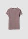 T-shirt castanha &agrave;s riscas em algod&atilde;o puro com gola redonda_6
