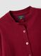 Red cotton-blend crew-neck cardigan, regular fit, for girls_2