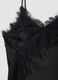 Black viscose-blend dress with deep V-neck and lace_1