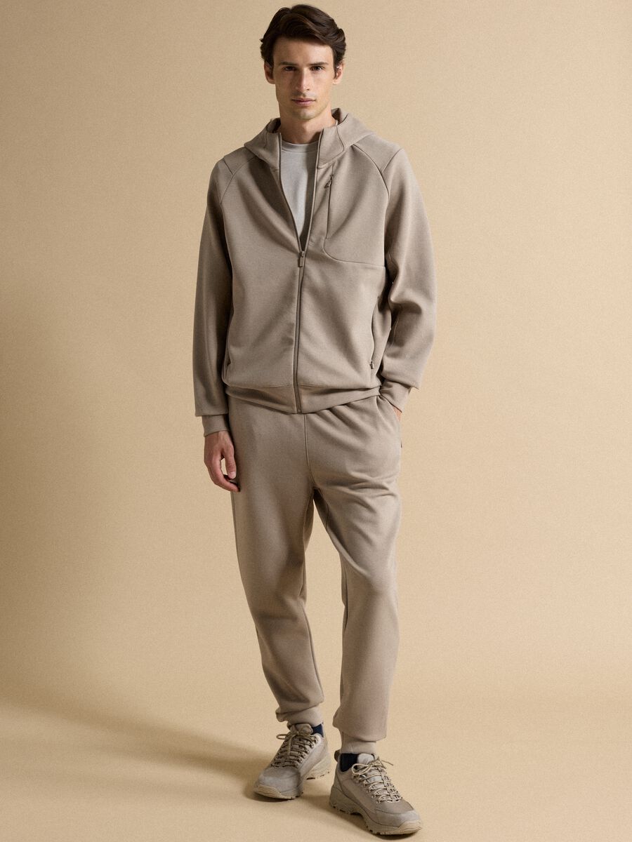 Full-zip beige traspirante in tessuto elasticizzato 2 Way Stretch_1