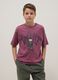 Boys&rsquo; purple 100% cotton oversized T-shirt with print_0