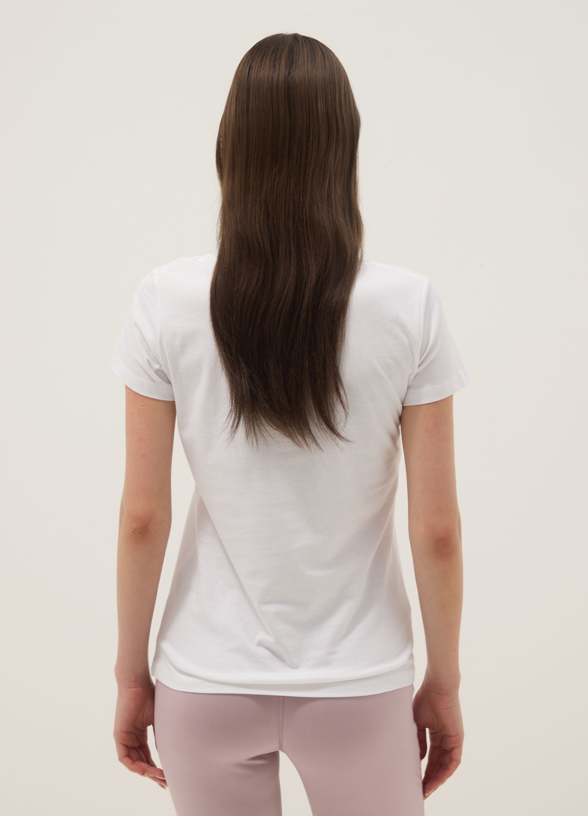 Wei&szlig;e T-Shirt aus reiner Baumwolle im Regular-Fit mit Logo