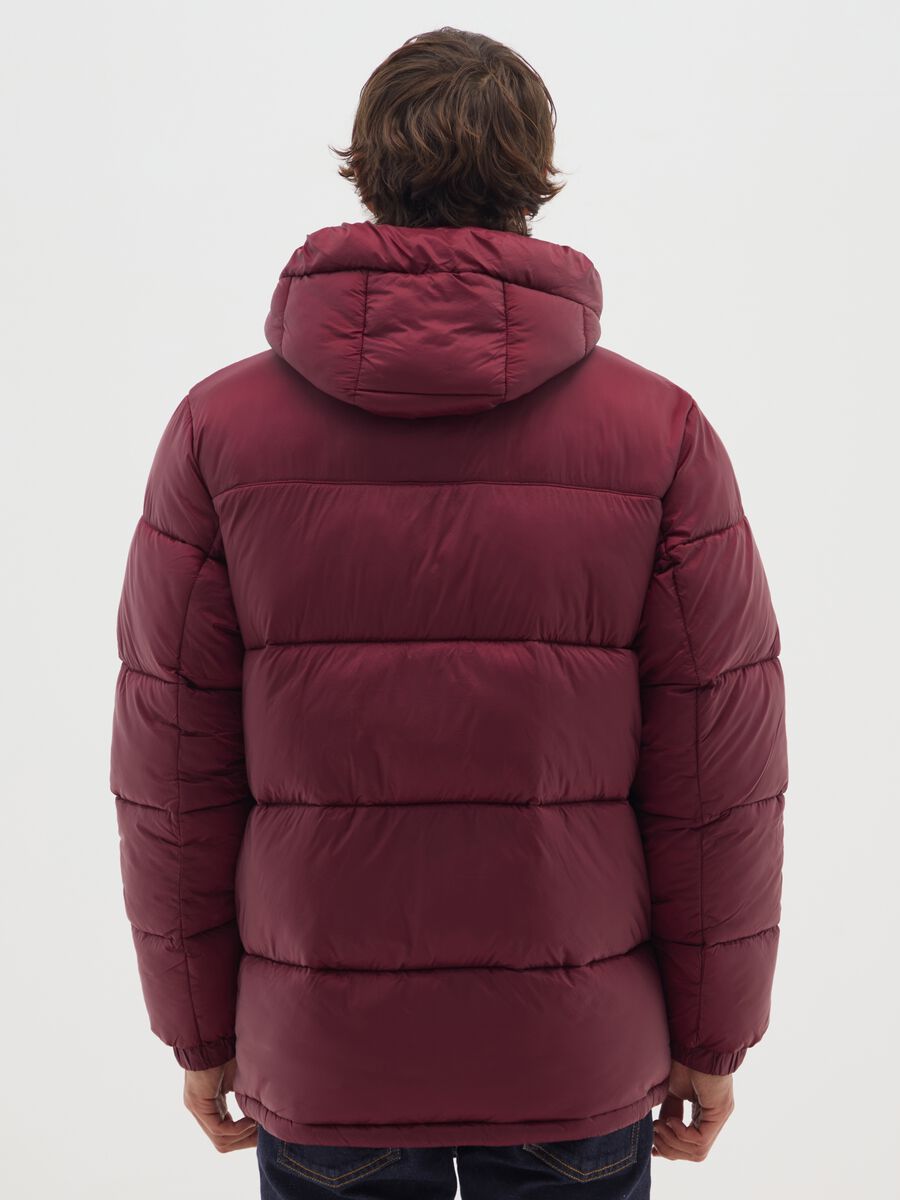 Burgundy The Iconic Puffer Jacket with Adjustable Hood_3