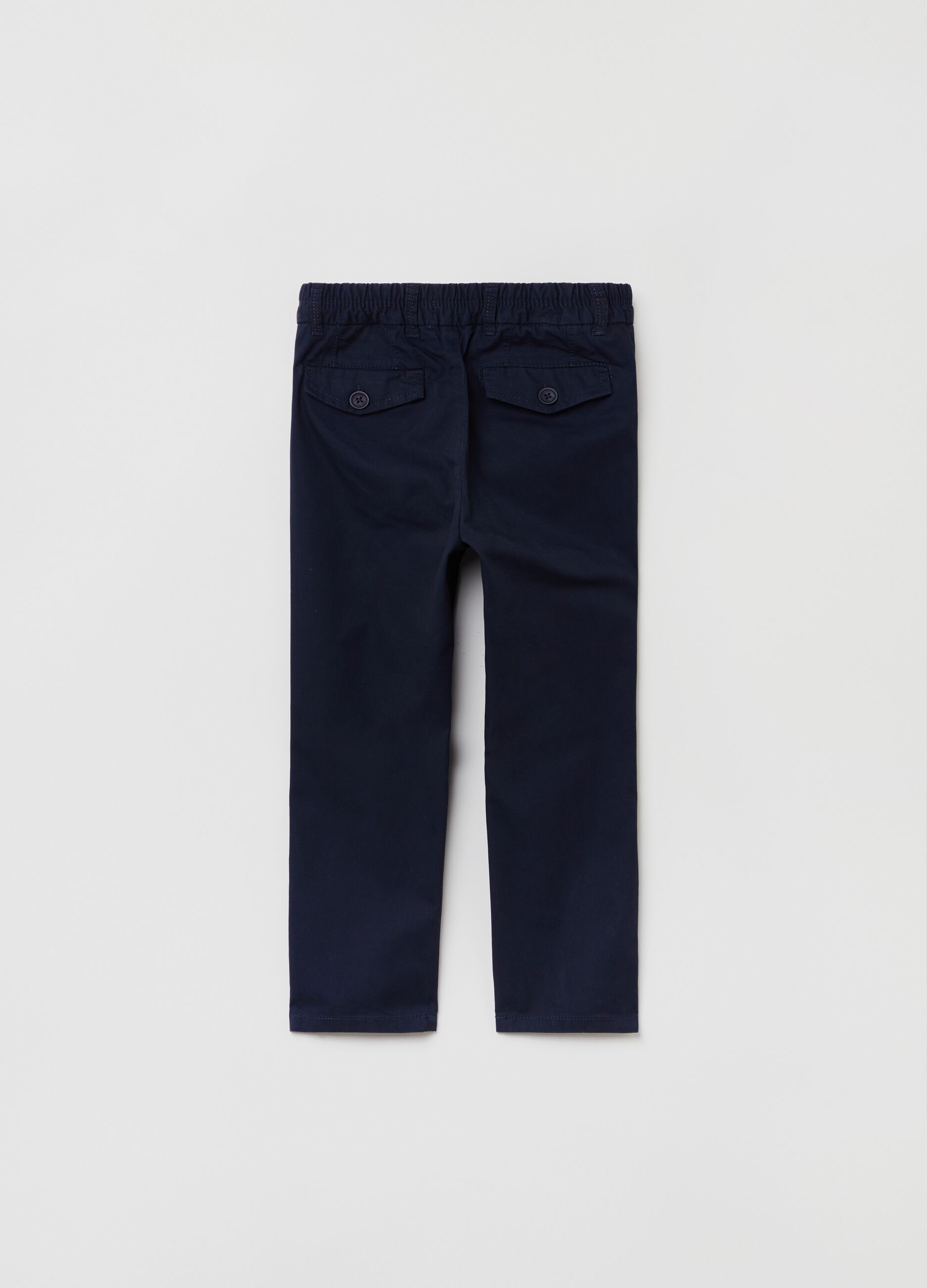 Cotton trousers with drawstring