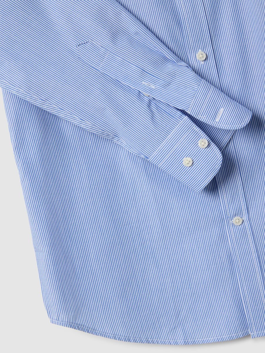 Multicolour striped slim fit cotton blend easy iron shirt_5