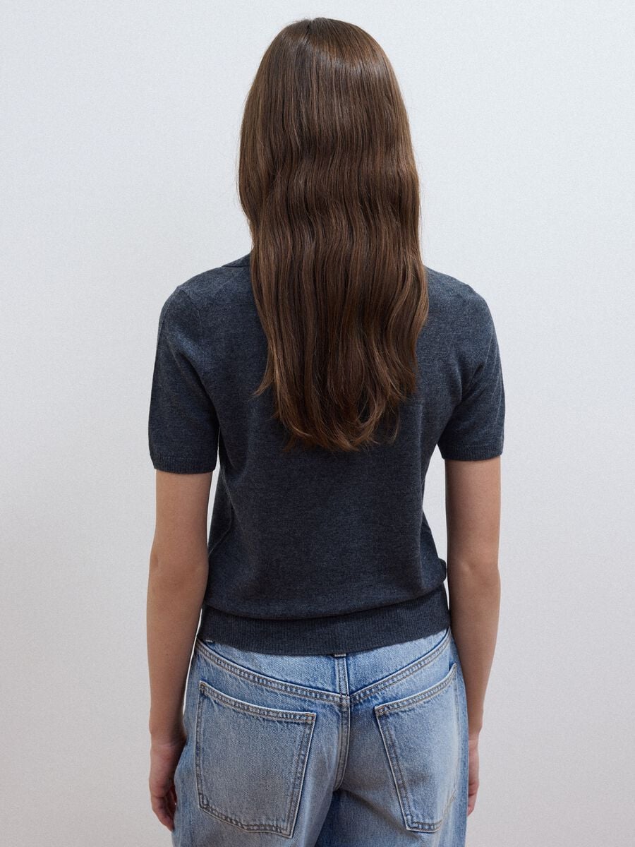 Grey pure wool polo-collar jumper in regular fit_3