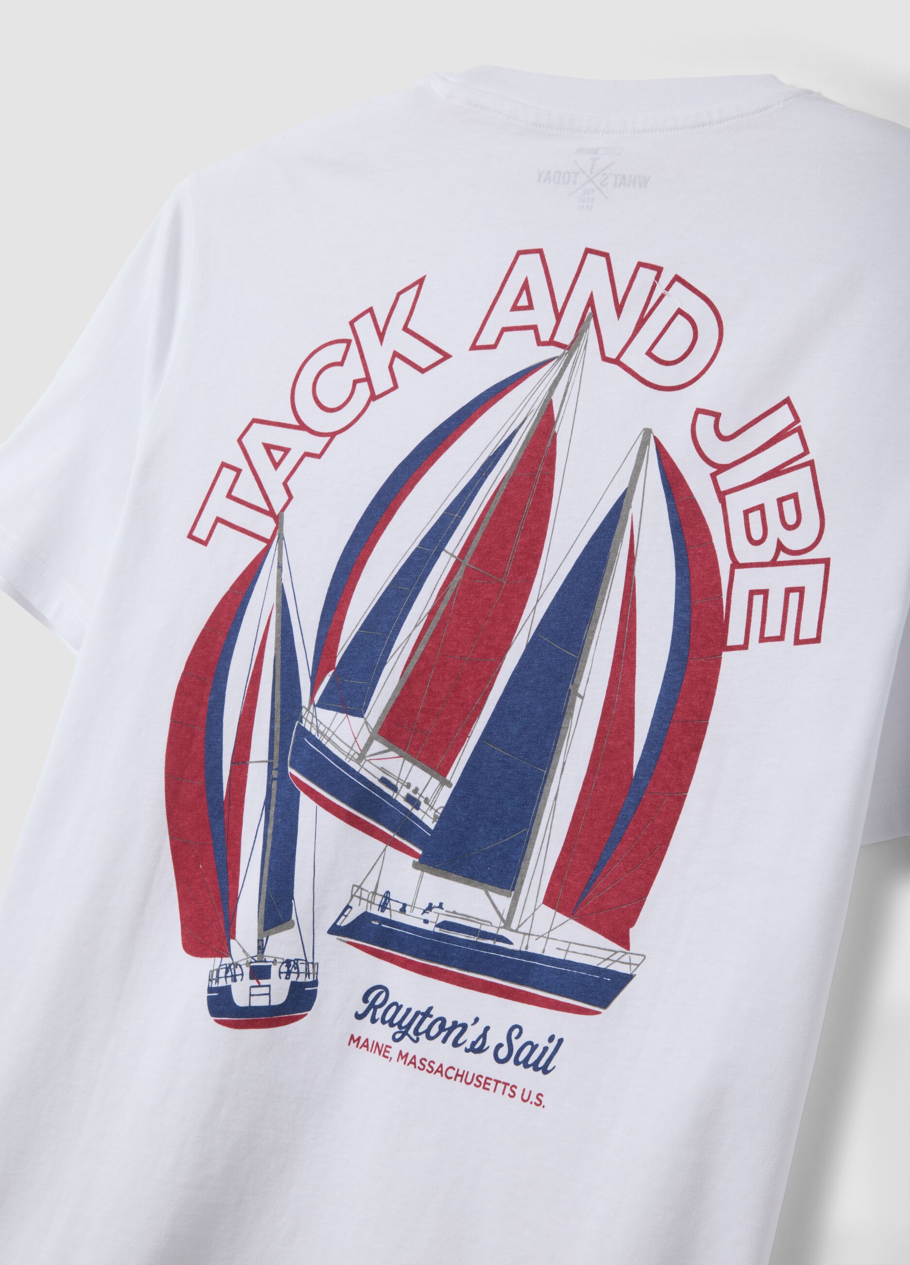 White pure cotton T-shirt with print