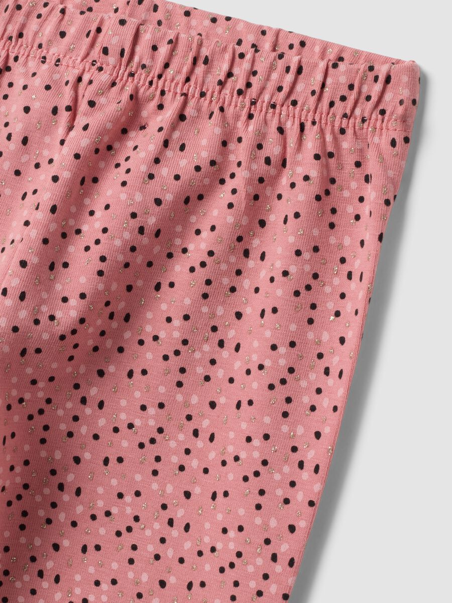 Leggings rosa in cotone organico elasticizzato slim fit per bimba_2