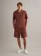 Brown cotton-blend Bermuda shorts with elasticated waist_0