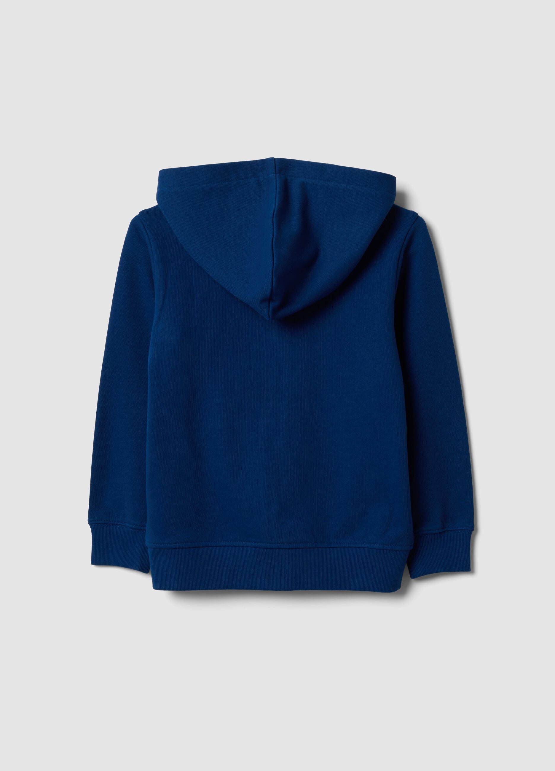Sudadera azul con capucha de puro algod&oacute;n org&aacute;nico para ni&ntilde;o, corte regular