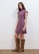 Purple relaxed-fit dress with short ruffle sleeves_0