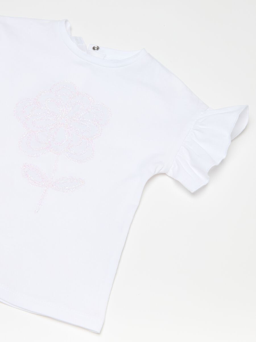 T-shirt con applicazione fiore_2