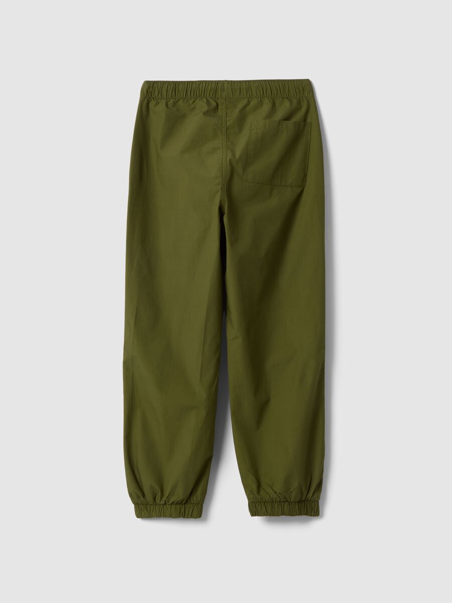 Boy's green wide leg trousers in pure cotton_4