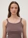 Brown organic cotton crew-neck vest top_1