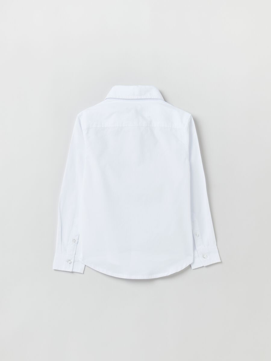 Cotton shirt with tartan bow tie_1