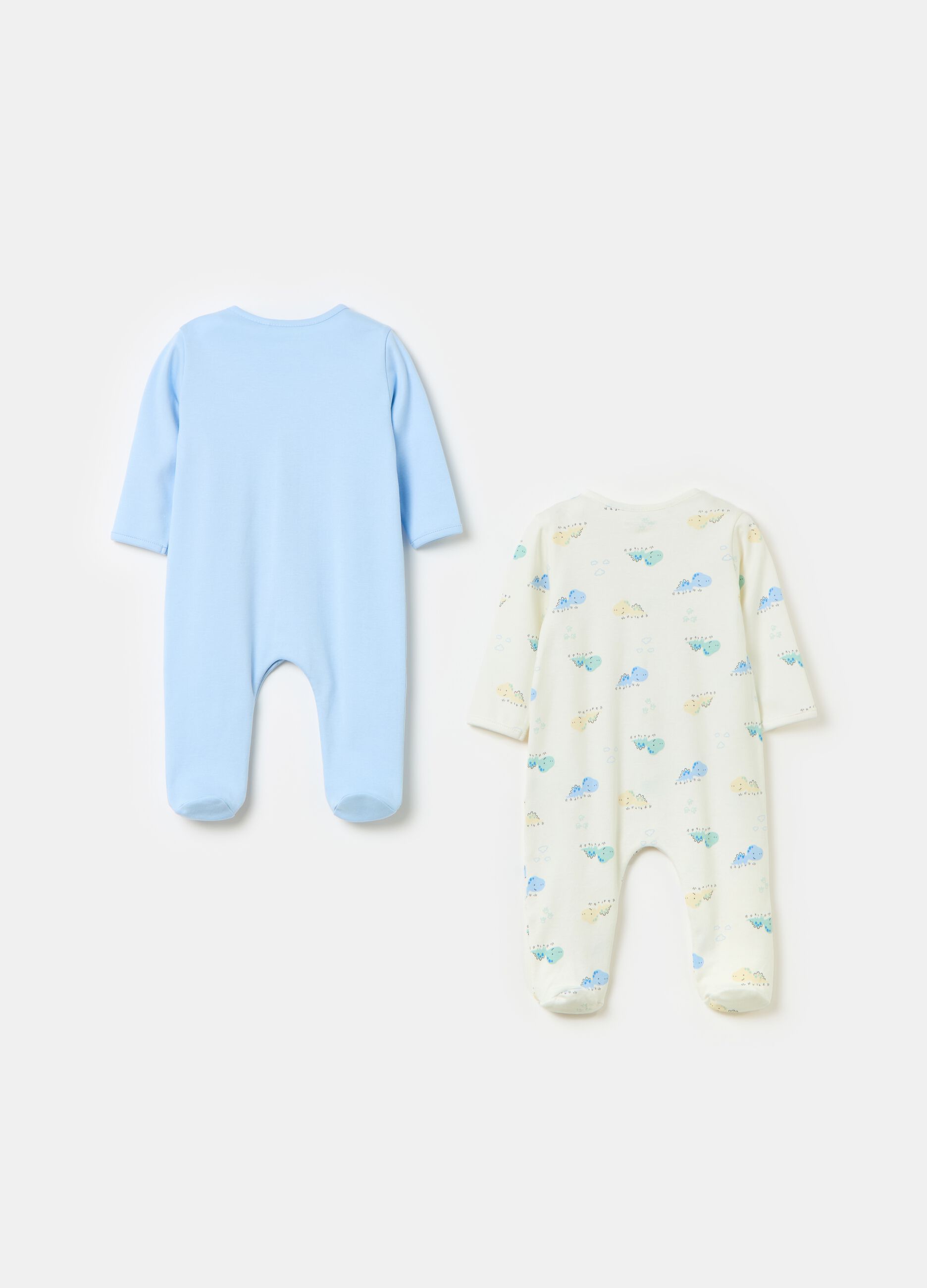 Two-pack onesies in organic cotton with feet