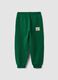 Pantaloni jogger verdi in puro cotone con vita elasticizzata per bambino_1