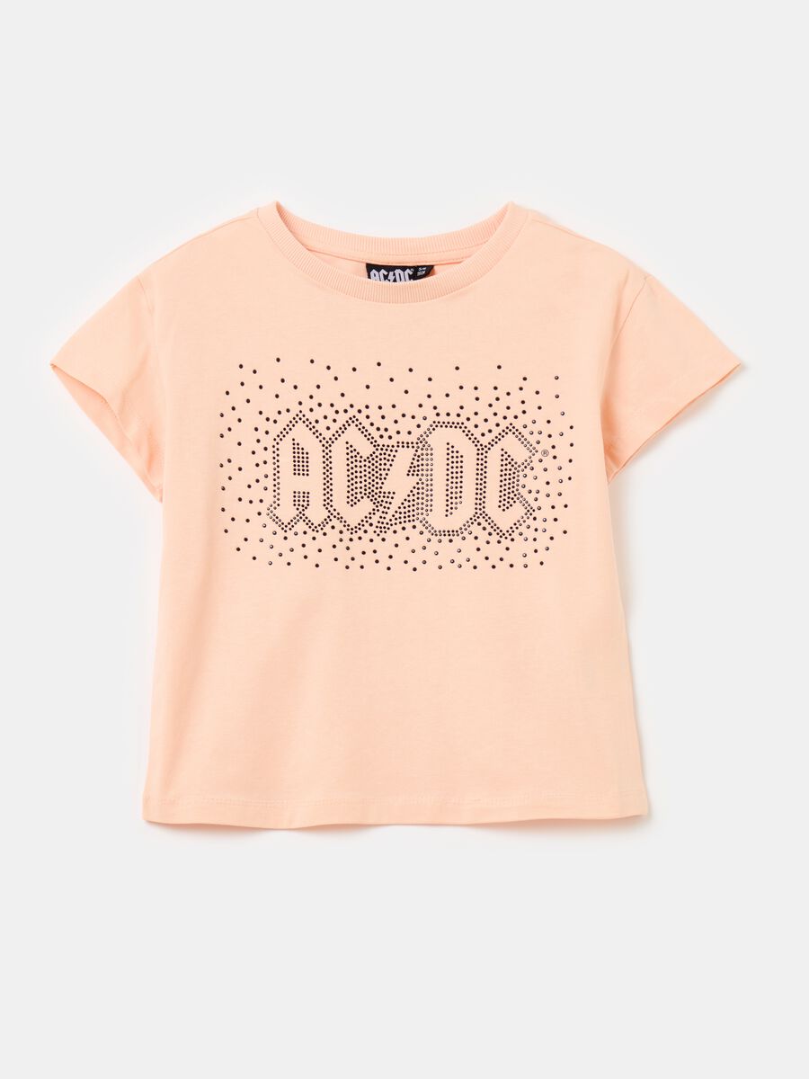 Camiseta con aplicación strass AC/DC_0