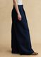 Wide-leg blue denim pure cotton trousers_3
