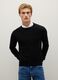 Pure black merino wool jumper regular fit with crew neck_2