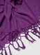 Purple viscose and linen blend scarf with fringes_2