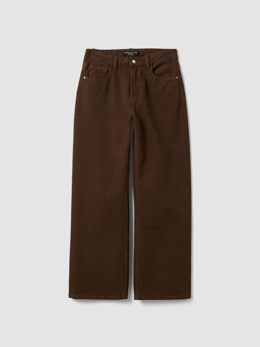 Braune Straight-Fit-Jeans aus reiner Baumwolle_4
