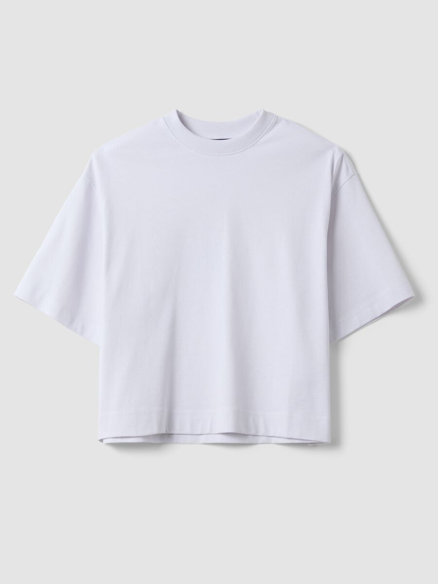 Wei&szlig;es Regular-Fit T-Shirt aus Jersey in Baumwollmix mit Rundhalsausschnitt_4