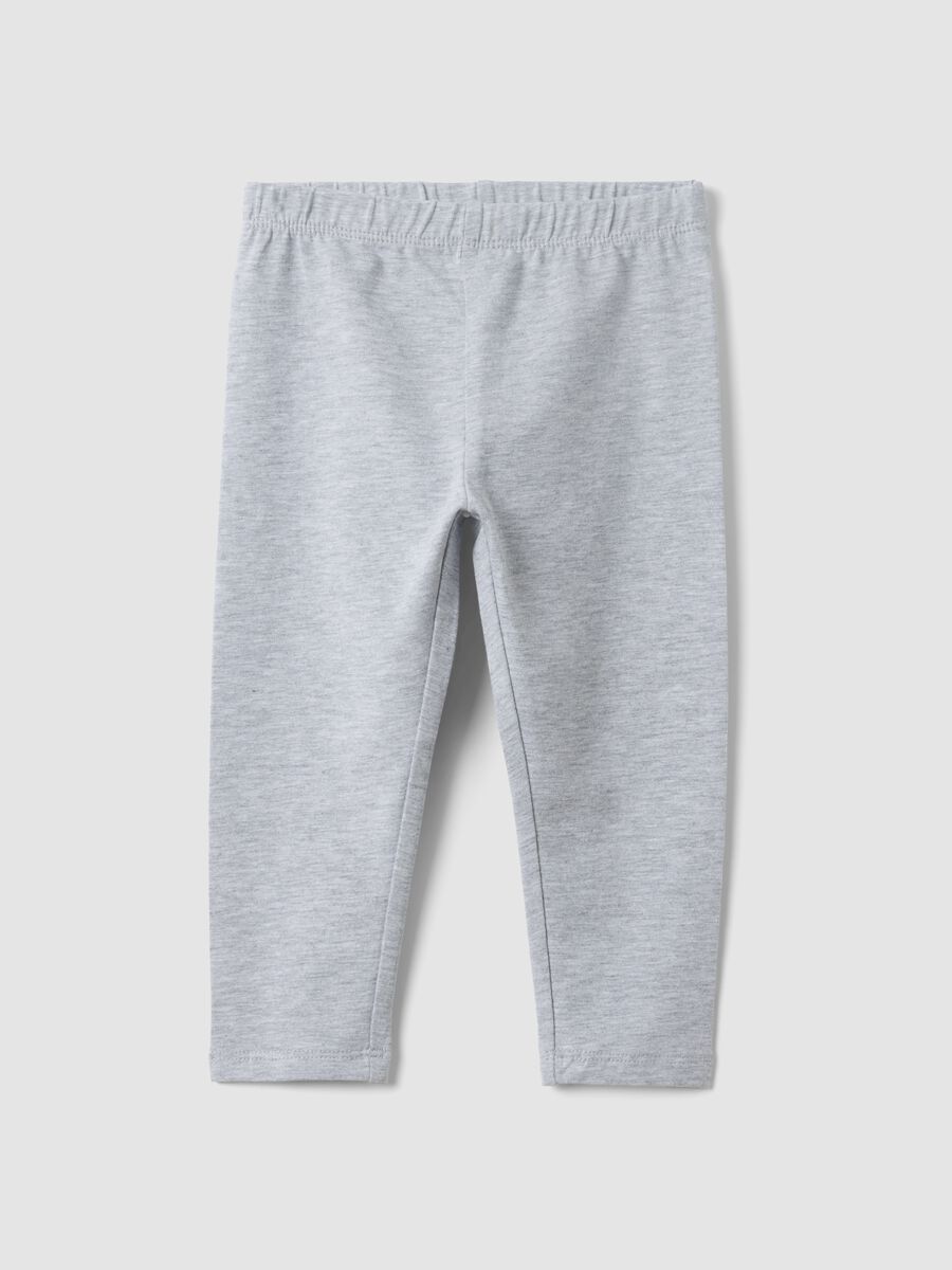 Graue Slim-Fit-Leggings aus Bio-Baumwollmix f&uuml;r Baby-M&auml;dchen_0