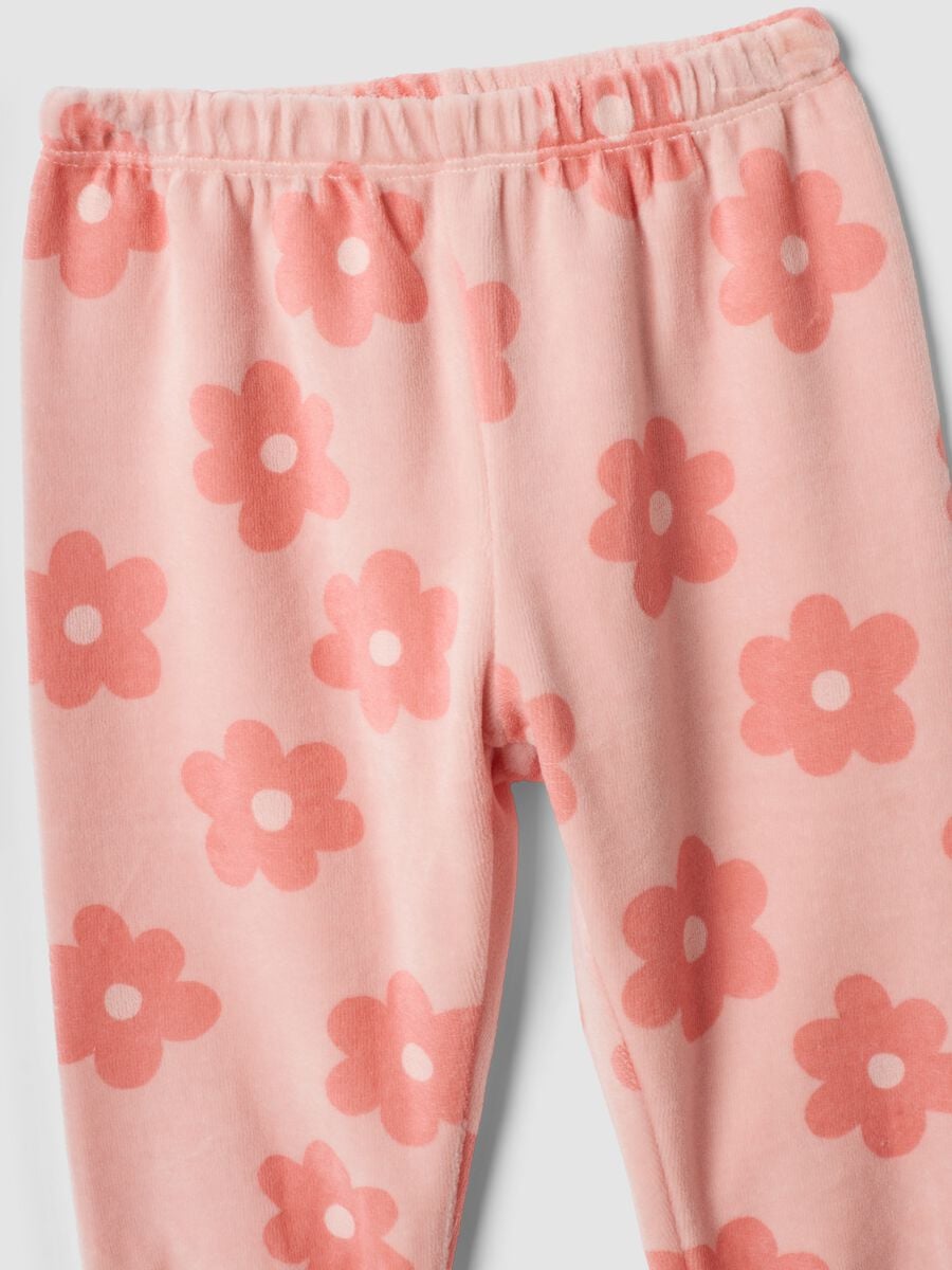 Pigiama rosa chiaro in misto cotone con girocollo_2
