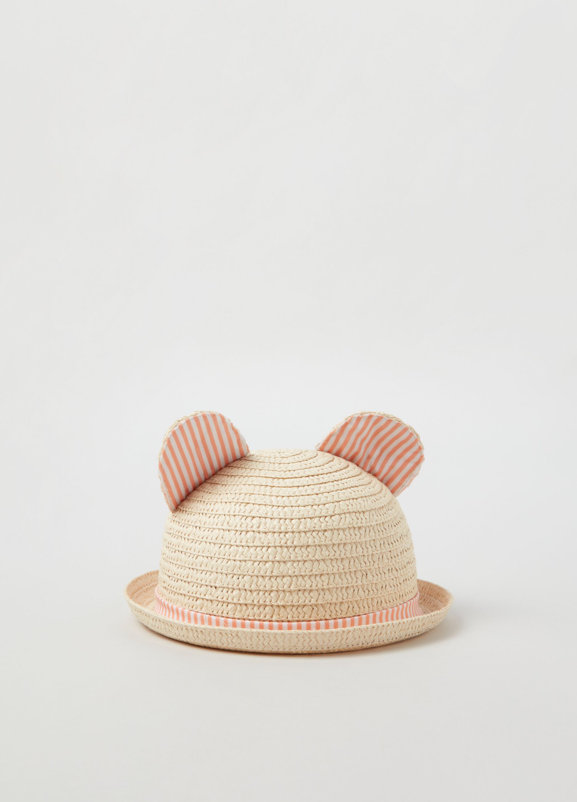 Sombrero de paja con orejas